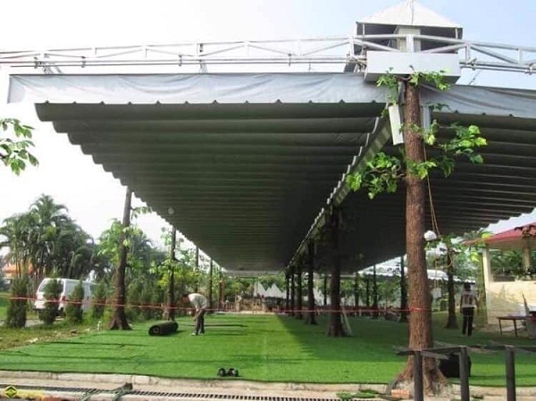 bạt che nắng mưa xếp lớp