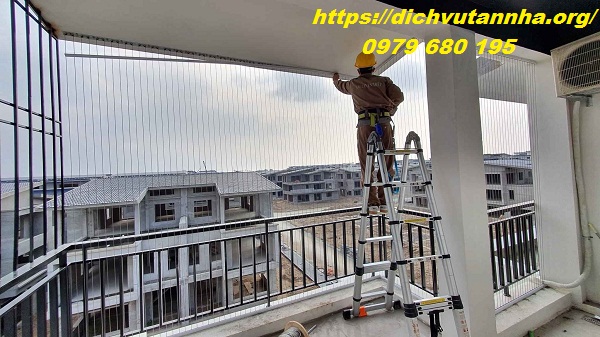 Hình ảnh thi công lưới an toàn chung cư ở địa bàn Đồng Nai