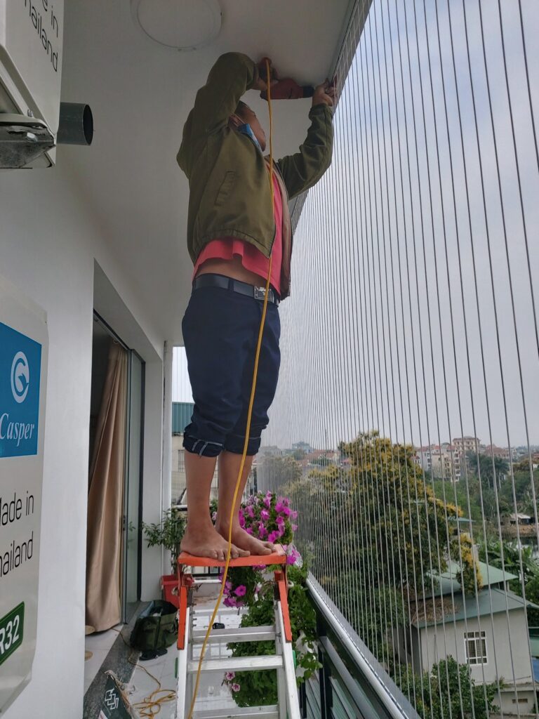 Hình ảnh công trình lắp đặt Lưới an toàn chung cư ở Ninh Thuận