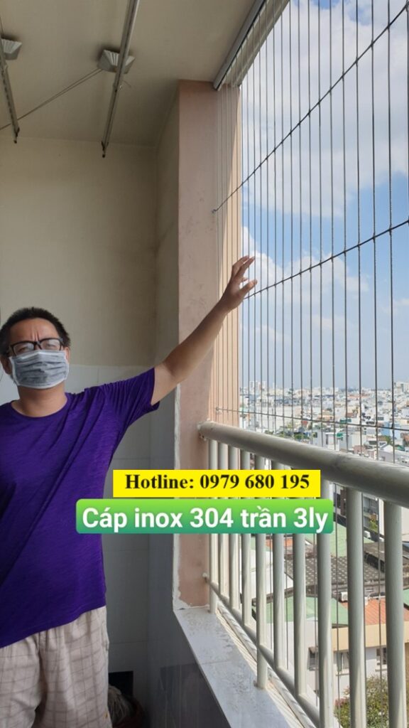 Lưới an toàn ban công inox trần tại Thường Tín Lưới an toàn ban công inox trần tại Thường Tín